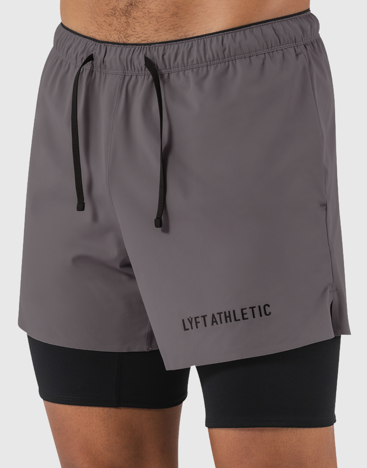 Layered Stretch Shorts - D.Gray