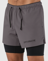 Layered Stretch Shorts - D.Grey