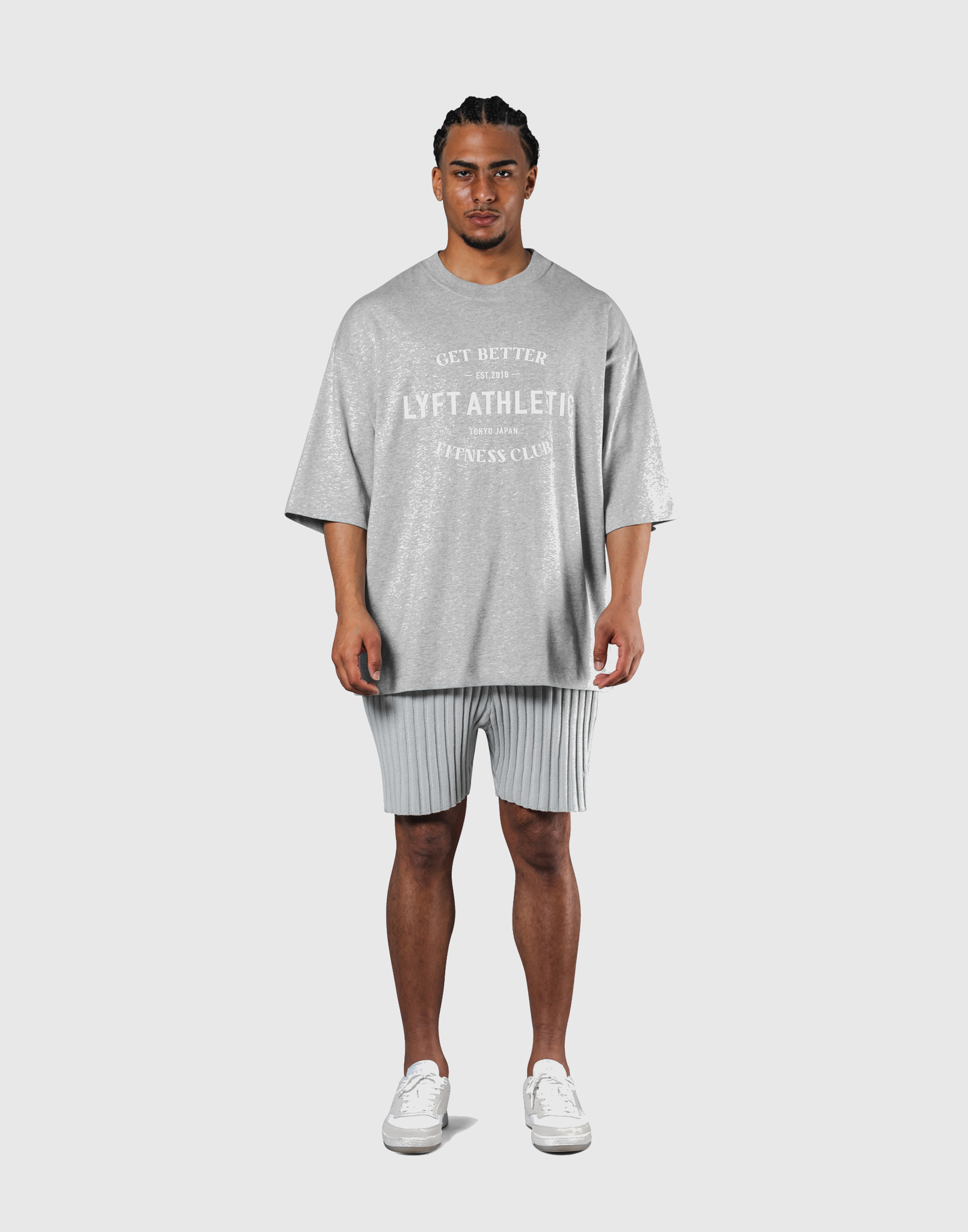 LÝFT Athletic Logo Extra Big T-Shirt - Grey