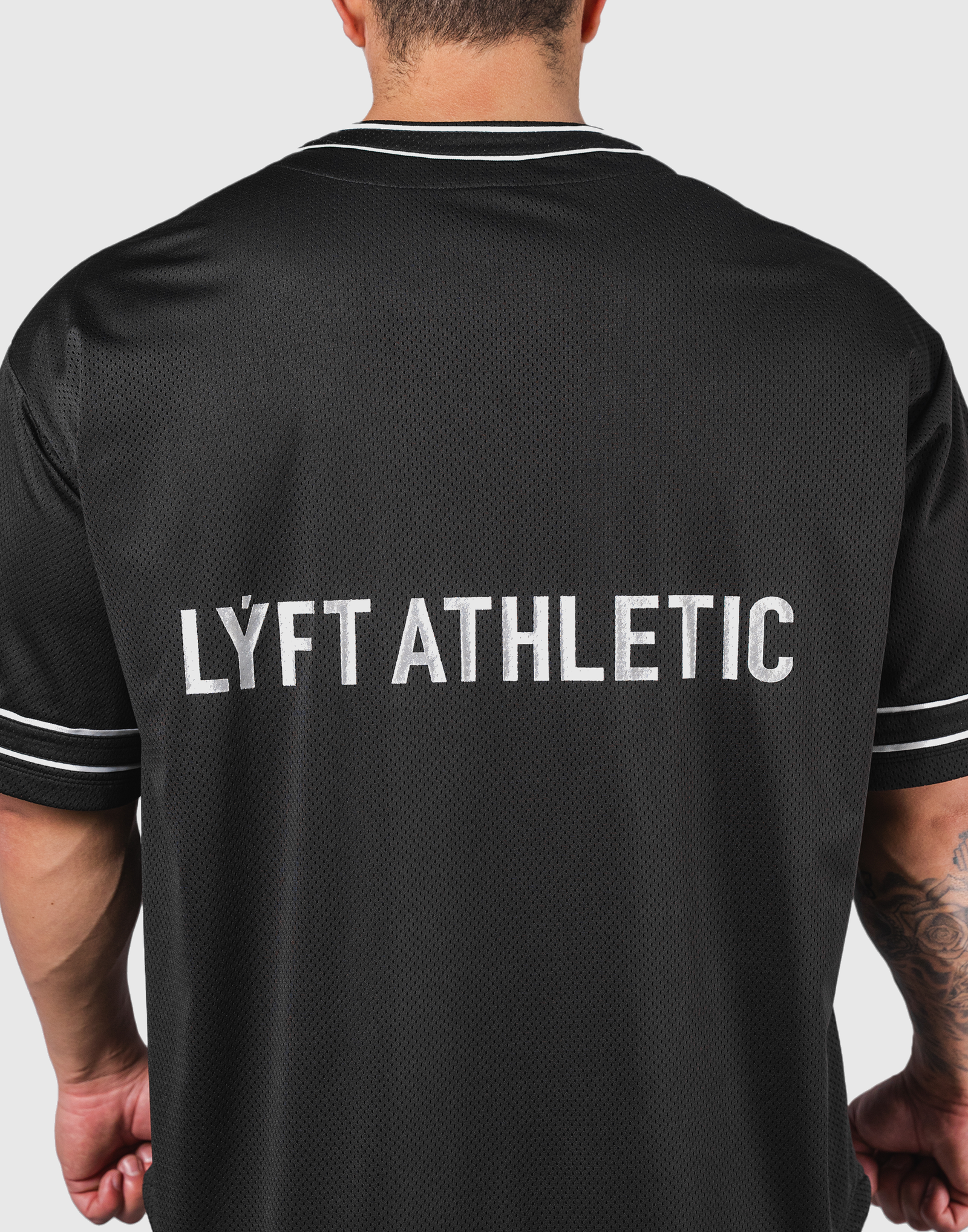 LÝFT Mesh Baseball Shirt - Black