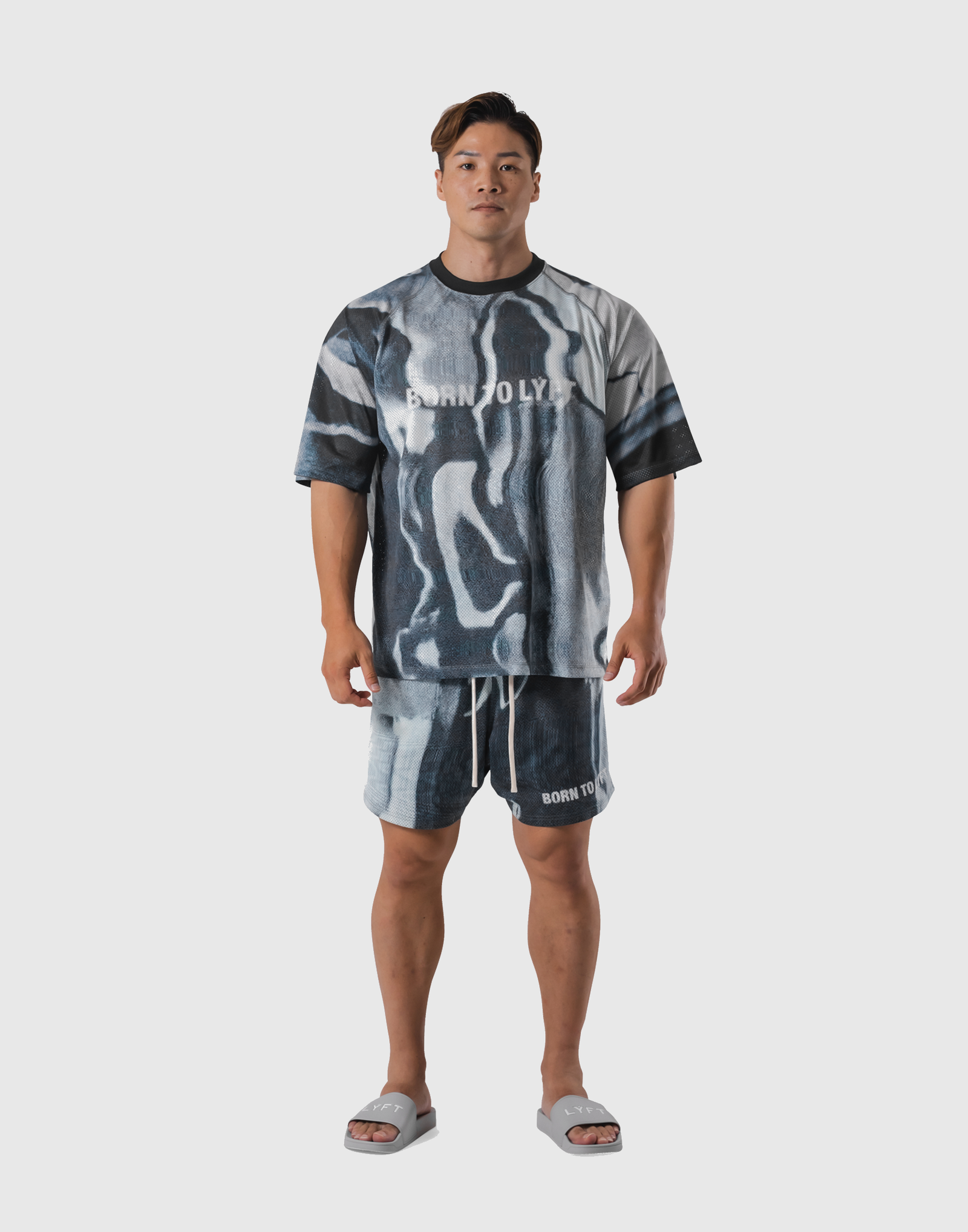 トップス LYFT BTL GRAPHIC MESH TANKTOP SHORTS BTL Graphic Mesh T-Shirt - Black – LÝFT