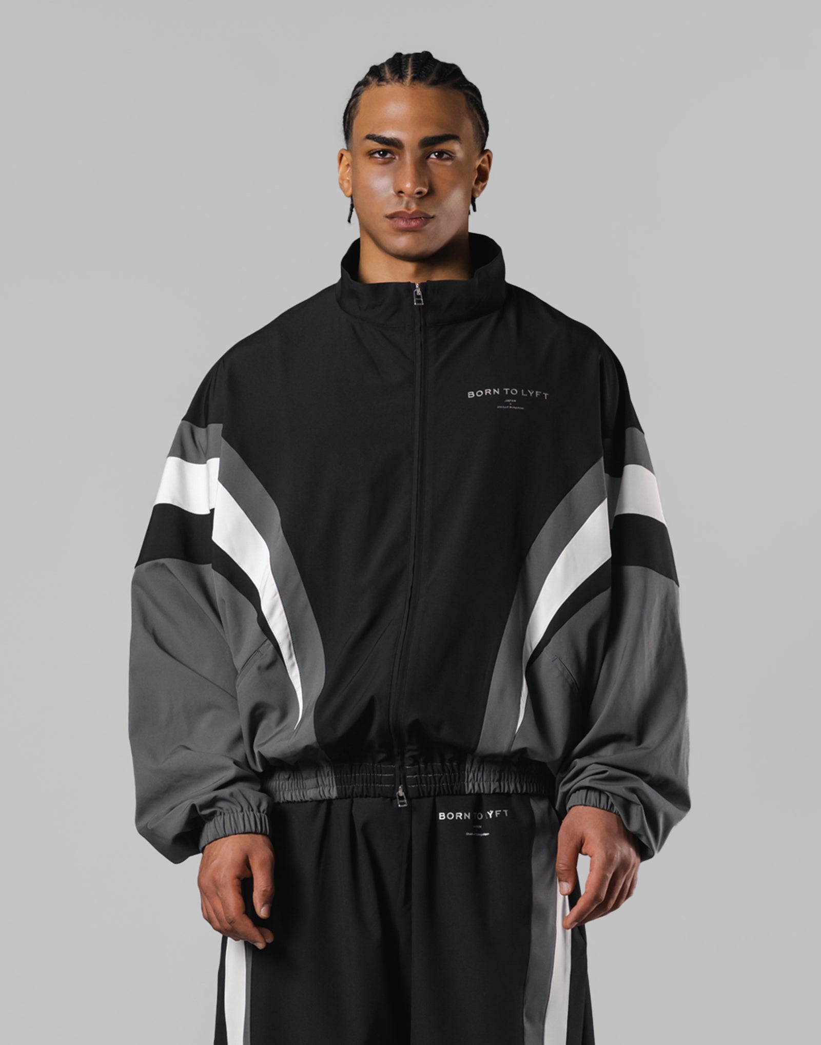 2Line Oversize Track Jacket V.2 - Black – LÝFT 2Line Oversize Track Jacket V.2 - Black – LÝFT