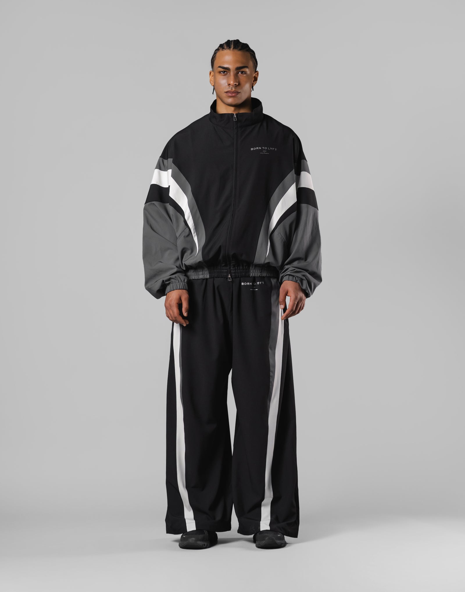 2Line Oversize Track Jacket V.2 - Black – LÝFT 2Line Oversize Track Jacket V.2 - Black – LÝFT
