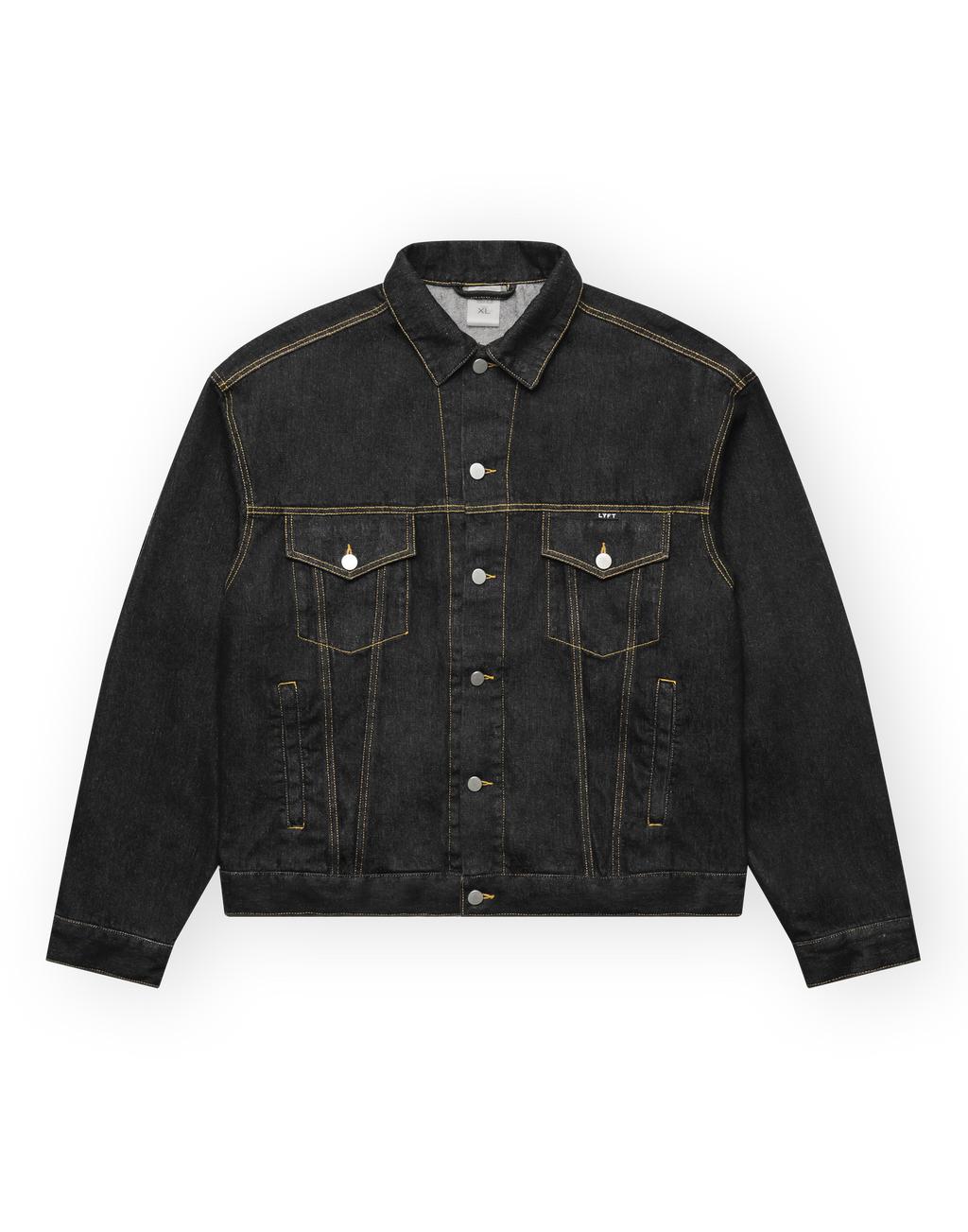 Back Emblem Denim Jacket - Black – LÝFT