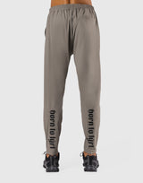 Calf Logo Stretch Slim Straight Pants - Beige