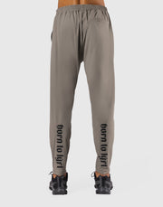 Calf Logo Stretch Slim Straight Pants - Beige