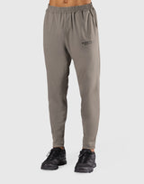 Calf Logo Stretch Slim Straight Pants - Beige