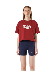 Old Logo Wide Cropped T-Shirt - Red