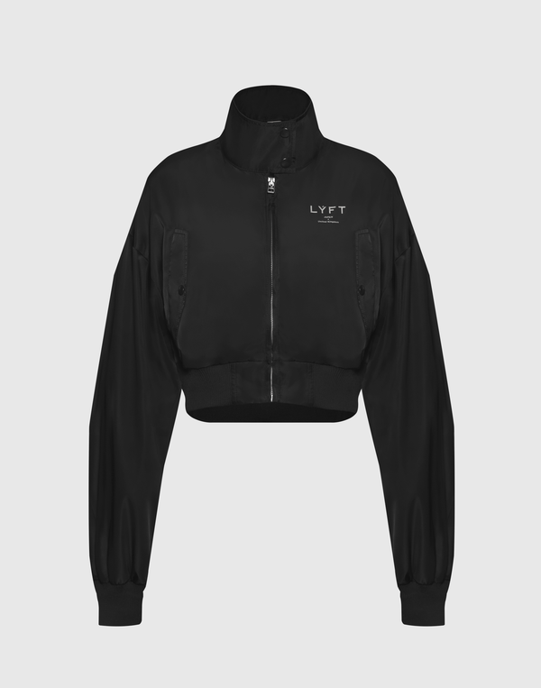 Cropped Light Bomber Jacket - Black – LÝFT