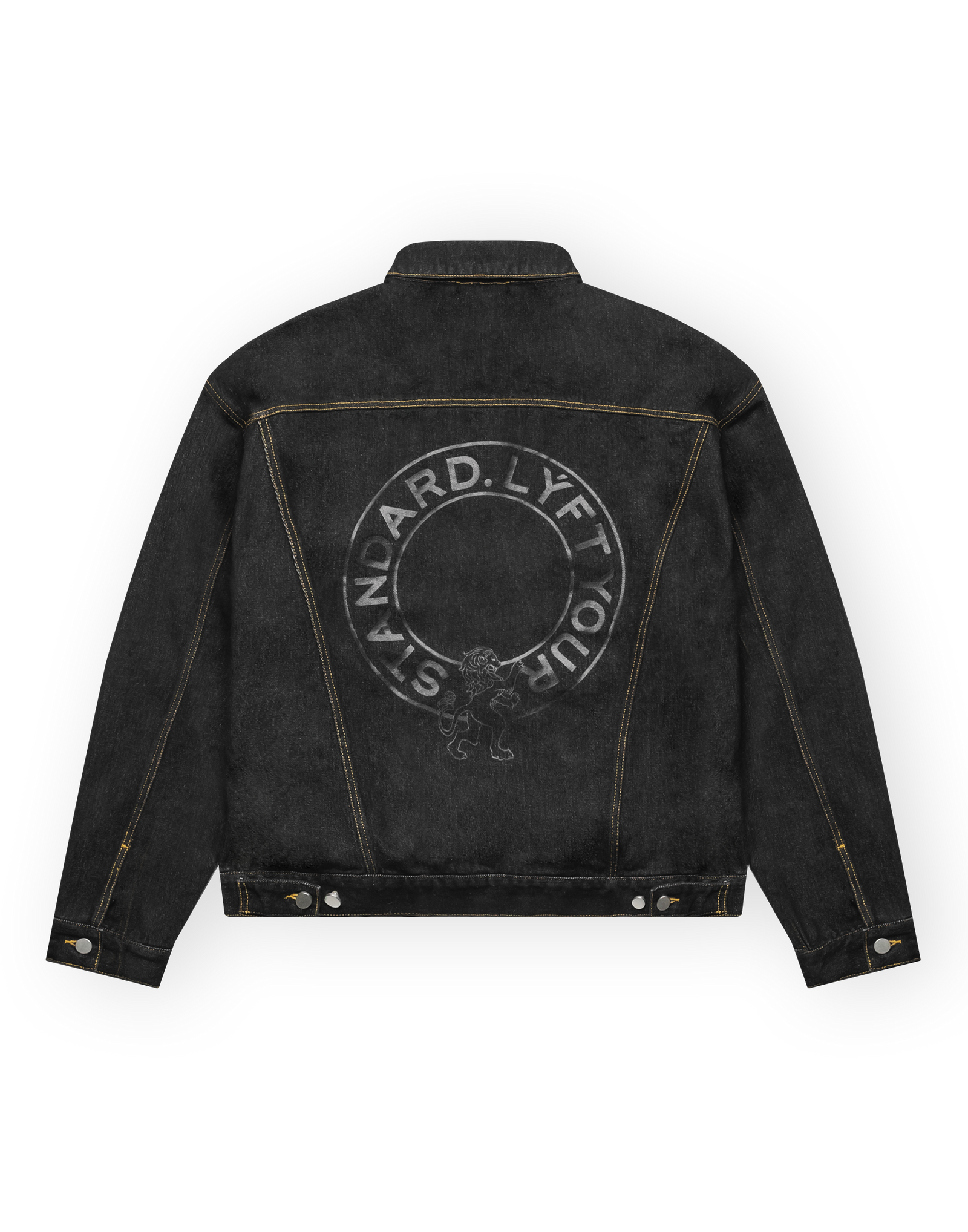 Back Emblem Denim Jacket - Black – LÝFT