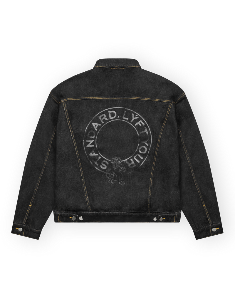 Back Emblem Denim Jacket - Black – LÝFT Back Emblem Denim Jacket - Black – LÝFT