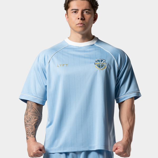 Pinstripe Emblem Big T-Shirt - L.Blue – LÝFT