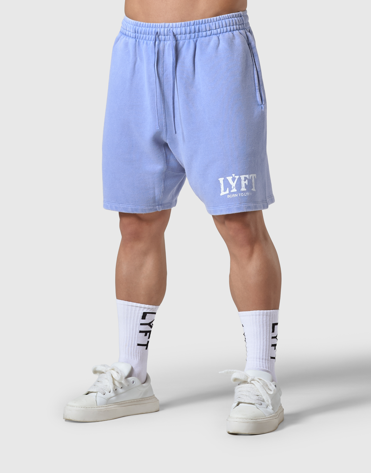LÝFT Vintage Light Weight Sweat Shorts - Blue