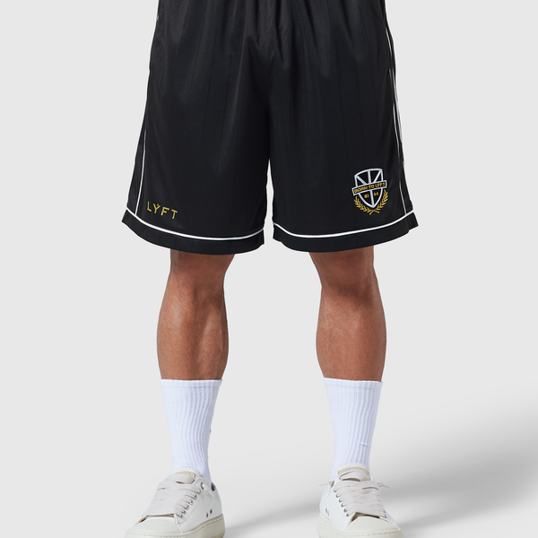 Pinstripe Emblem Shorts - Black – LÝFT