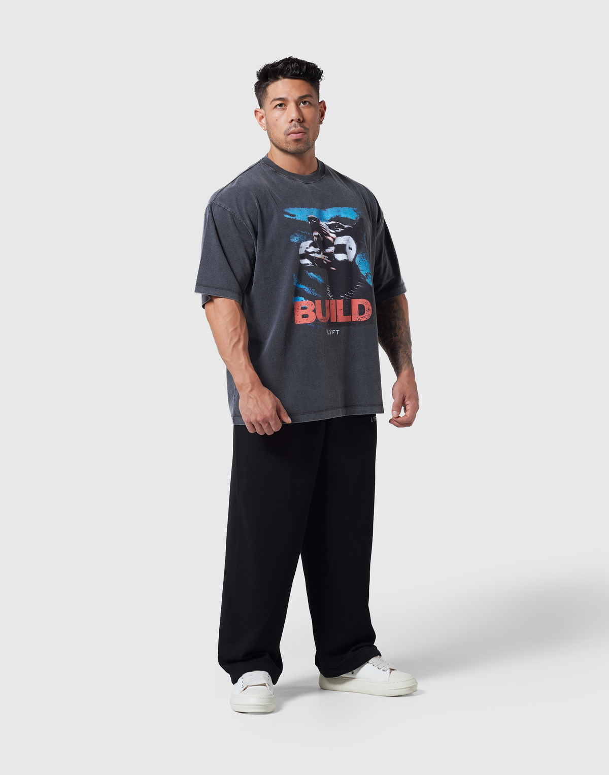 Doberman Graphic Vintage Big T-Shirt - Black