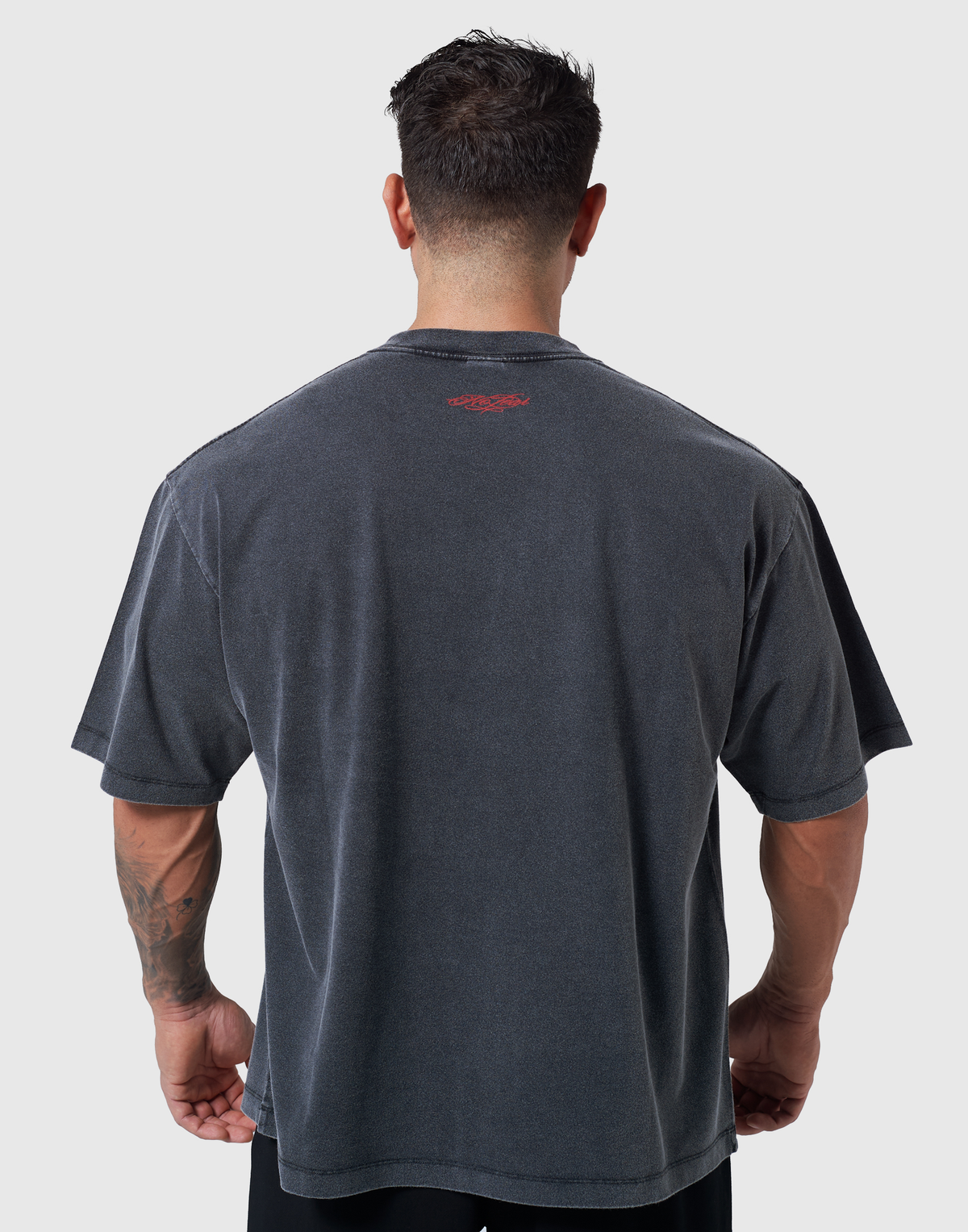 Doberman Graphic Vintage Big T-Shirt - Black