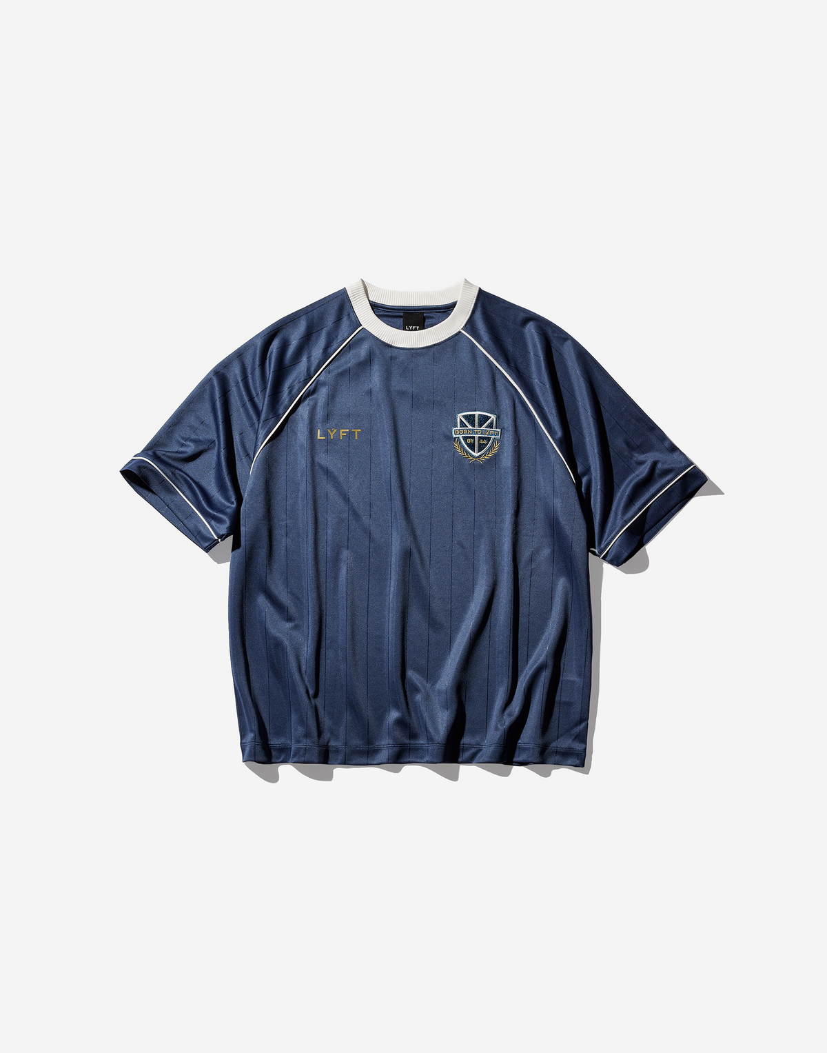 Pinstripe Emblem Big T-Shirt - Grey