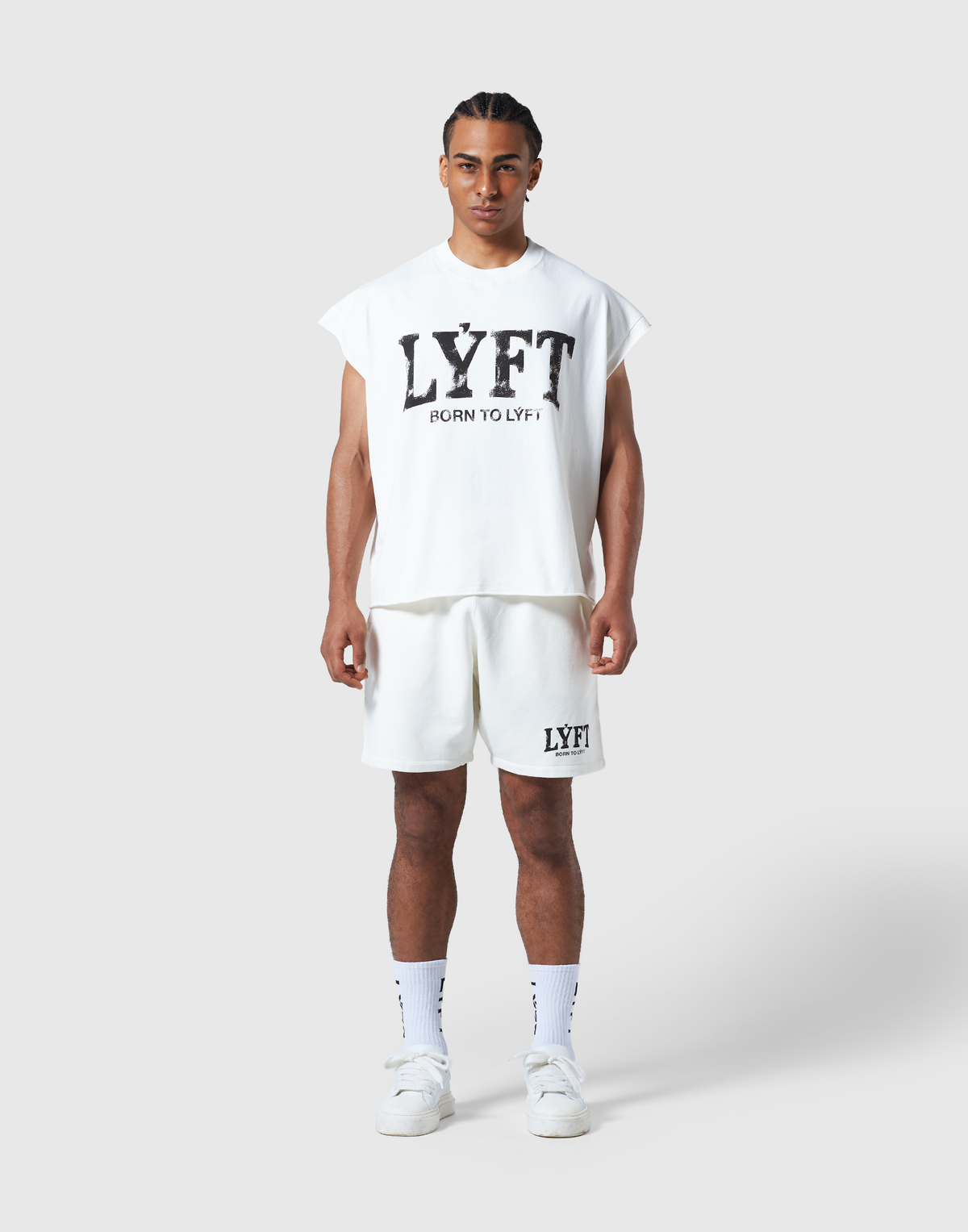 LÝFT Cut-Off Vintage Box Tanktop - Ivory