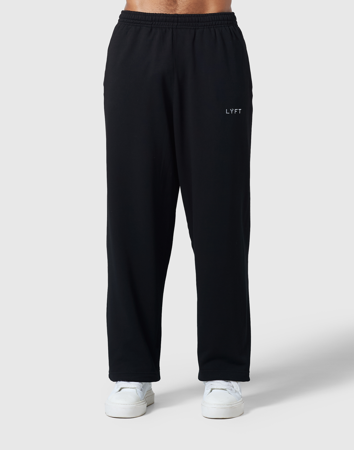 Light Weight Sweat Wide Pants - Black