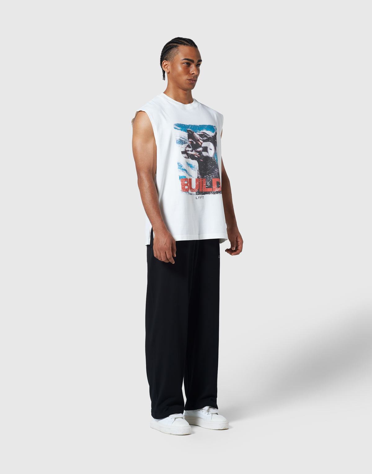 Light Weight Sweat Wide Pants - Black