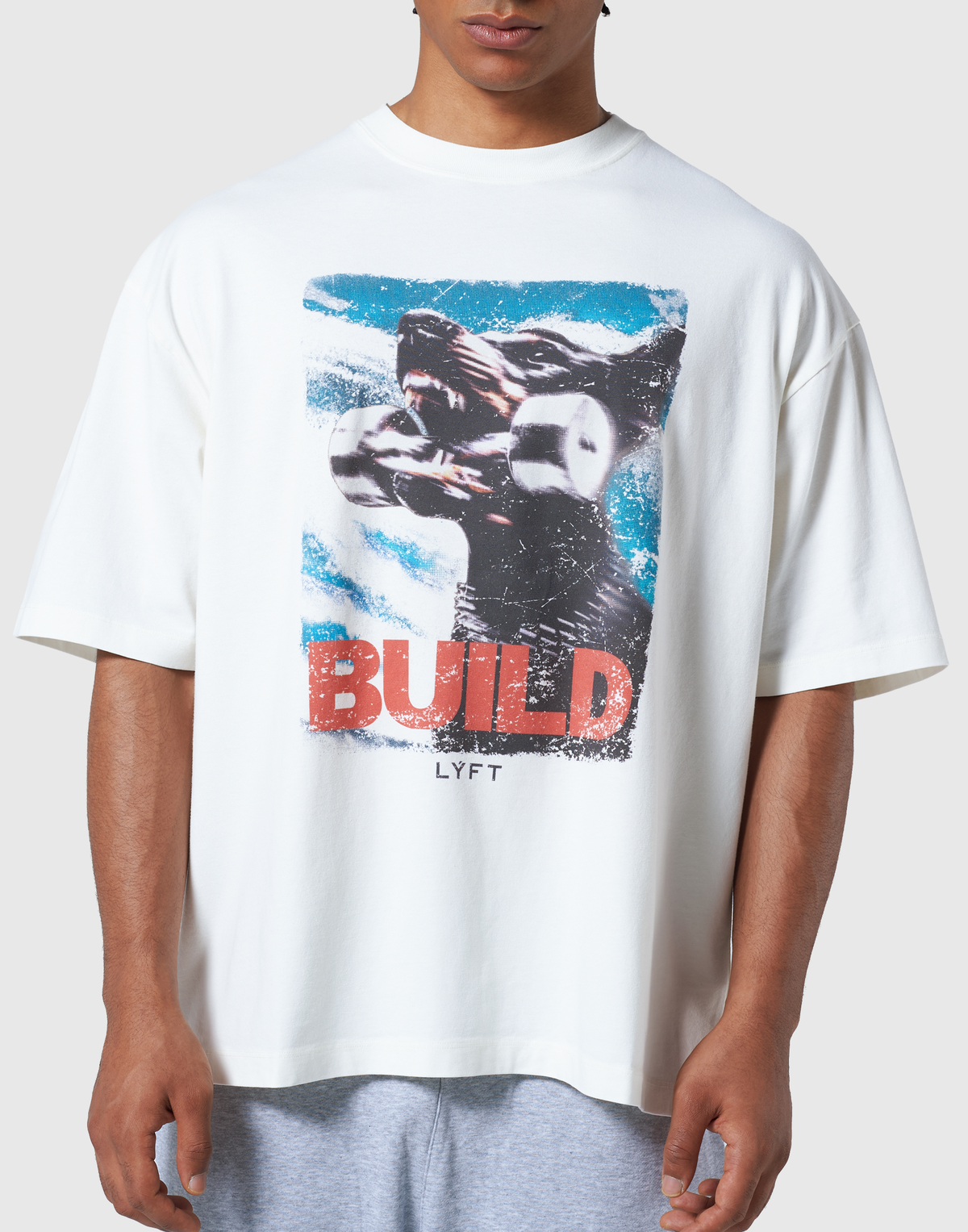 Doberman Graphic Vintage Big T-Shirt - Ivory