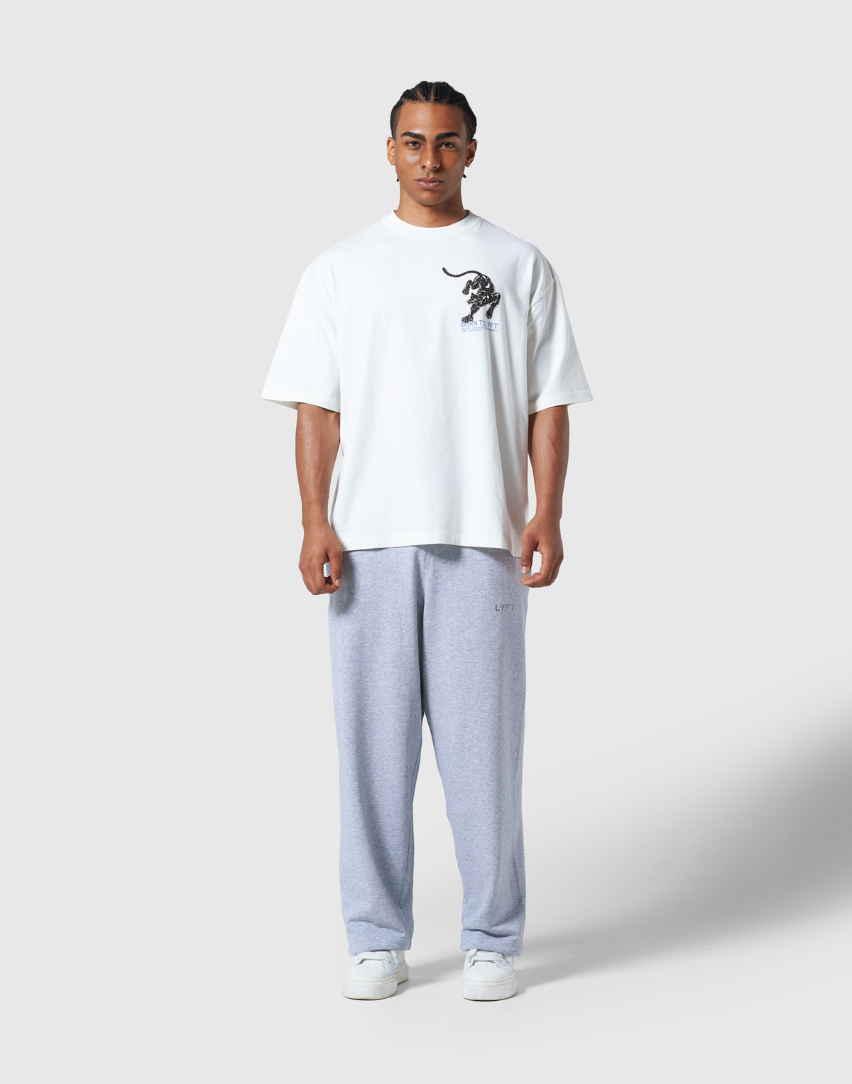 One Point Panther Vintage Big T-Shirt - Ivory