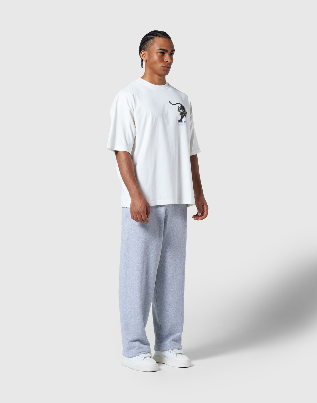 One Point Panther Vintage Big T-Shirt - Ivory