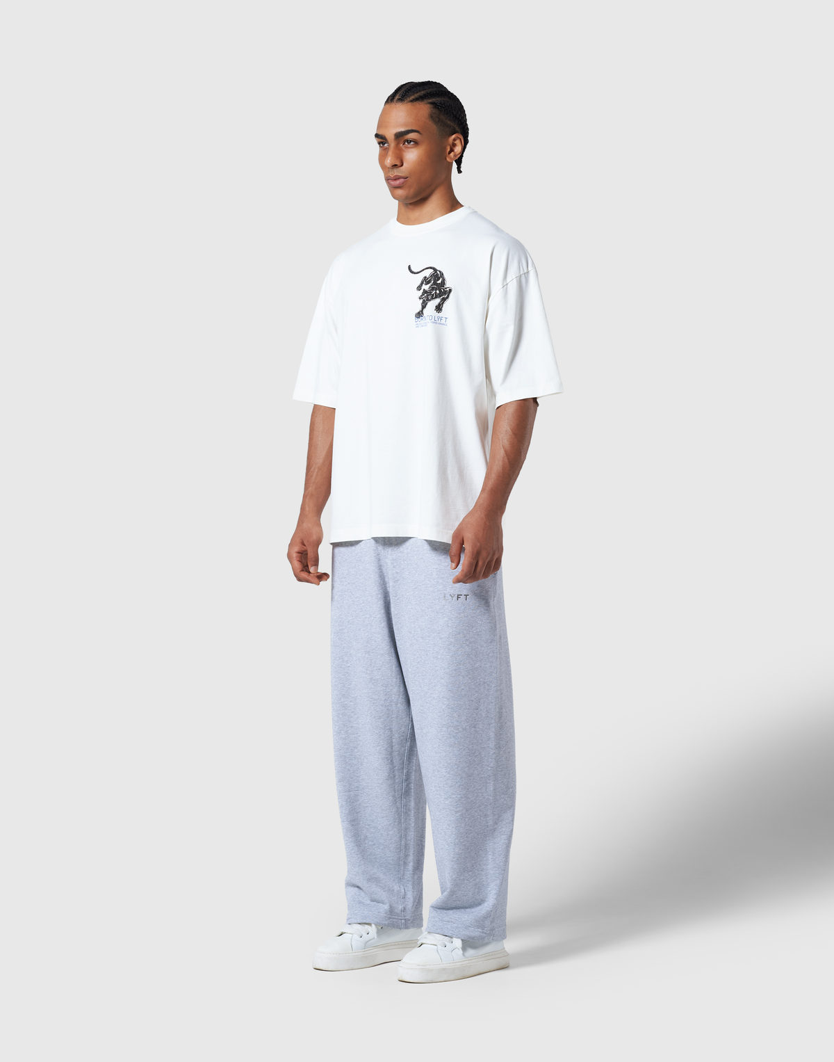 One Point Panther Vintage Big T-Shirt - Ivory