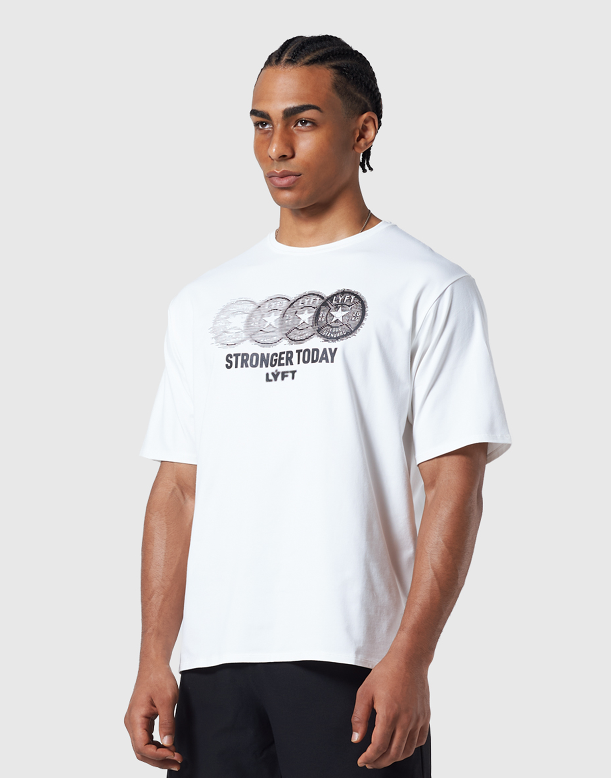 Extend Cotton Plate Star Graphic T-Shirt - White