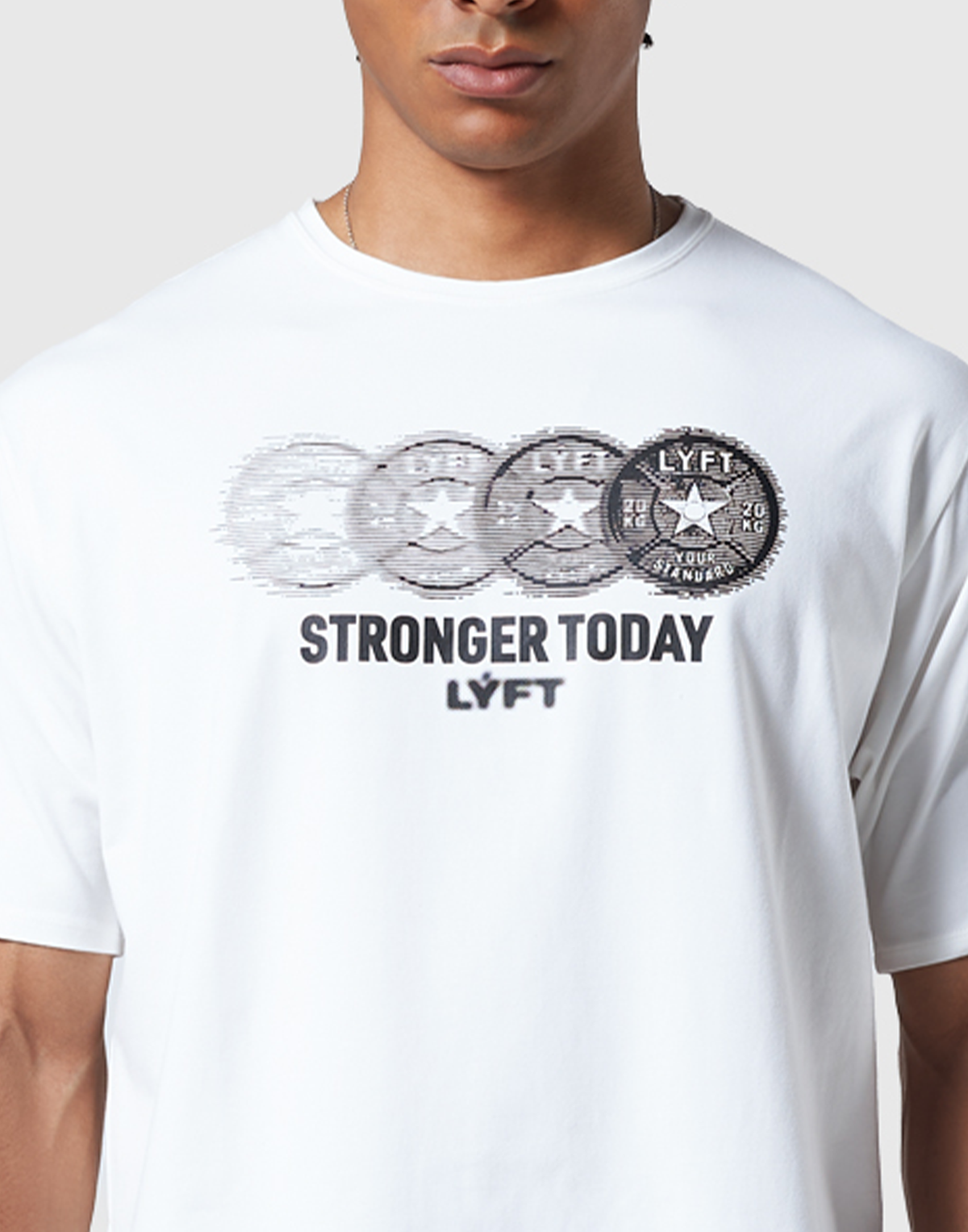 Extend Cotton Plate Star Graphic T-Shirt - White