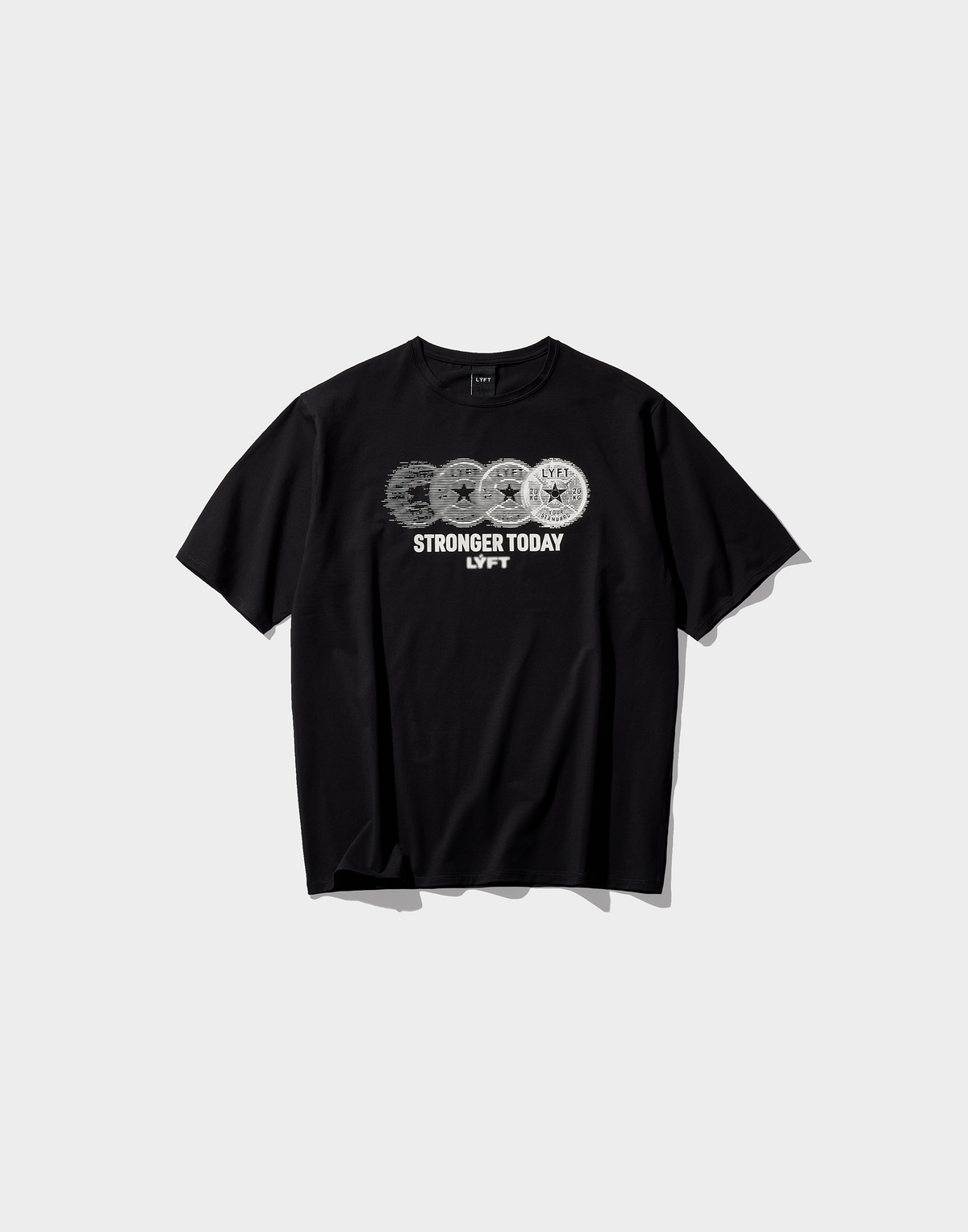 Extend Cotton Plate Star Graphic T-Shirt - Black
