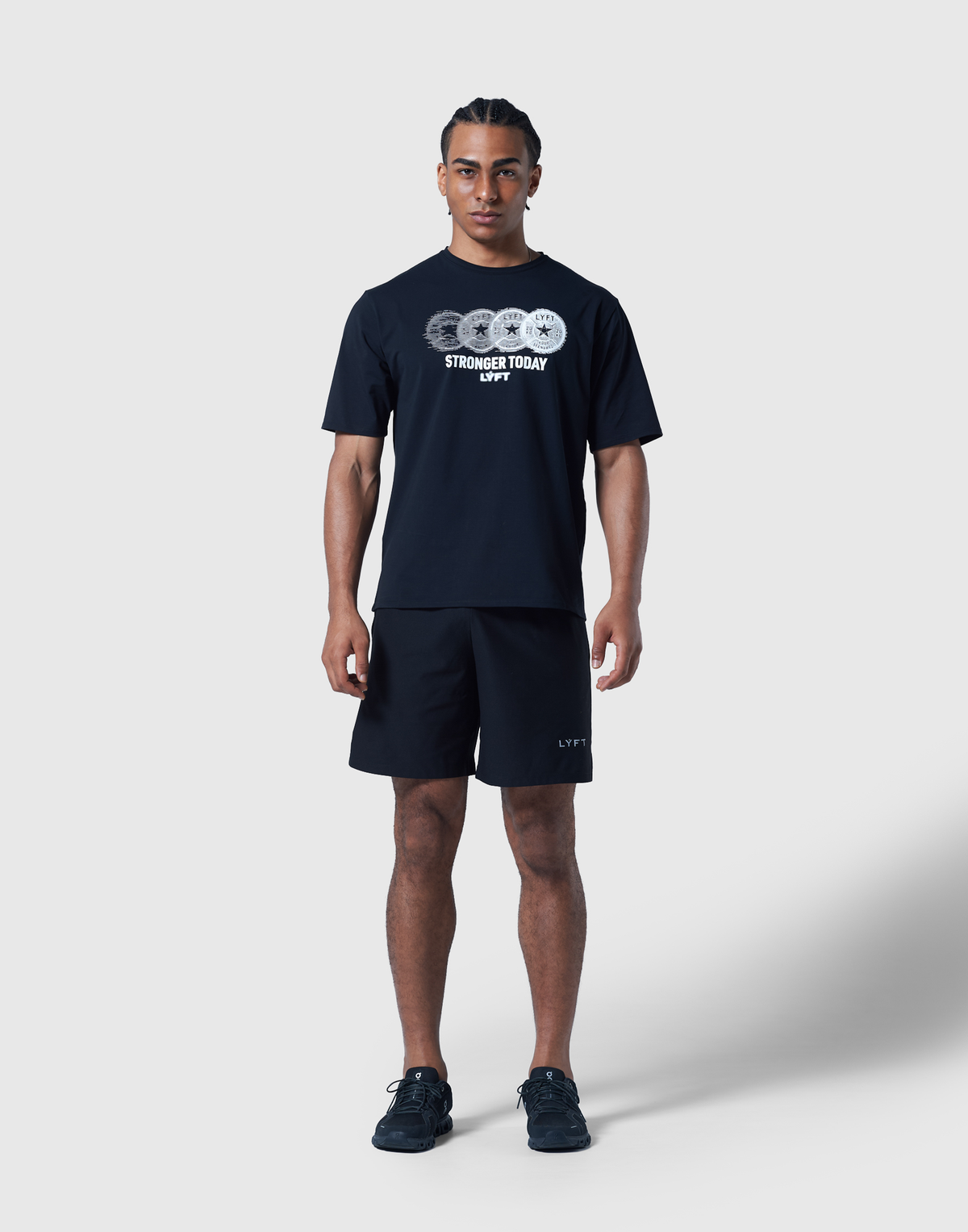 Extend Cotton Plate Star Graphic T-Shirt - Black