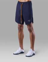 Stretch Seam Wide Shorts - Navy