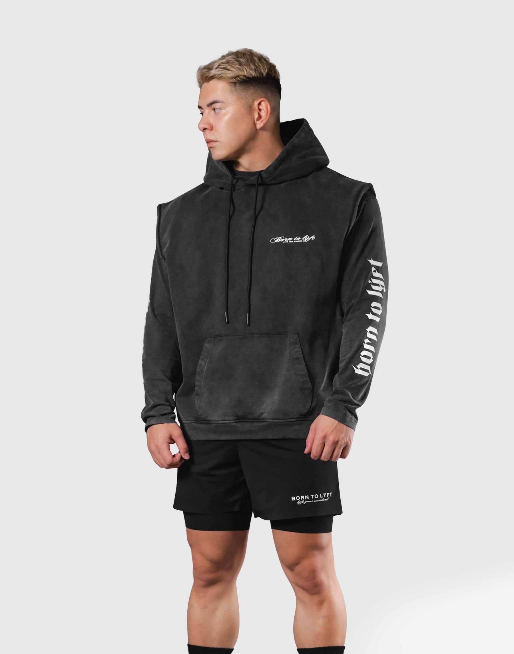 JP × UK Ring Vintage Armhole Hoodie - Black – LÝFT