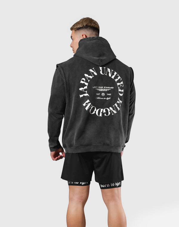 JP × UK Ring Vintage Armhole Hoodie - Grey – LÝFT