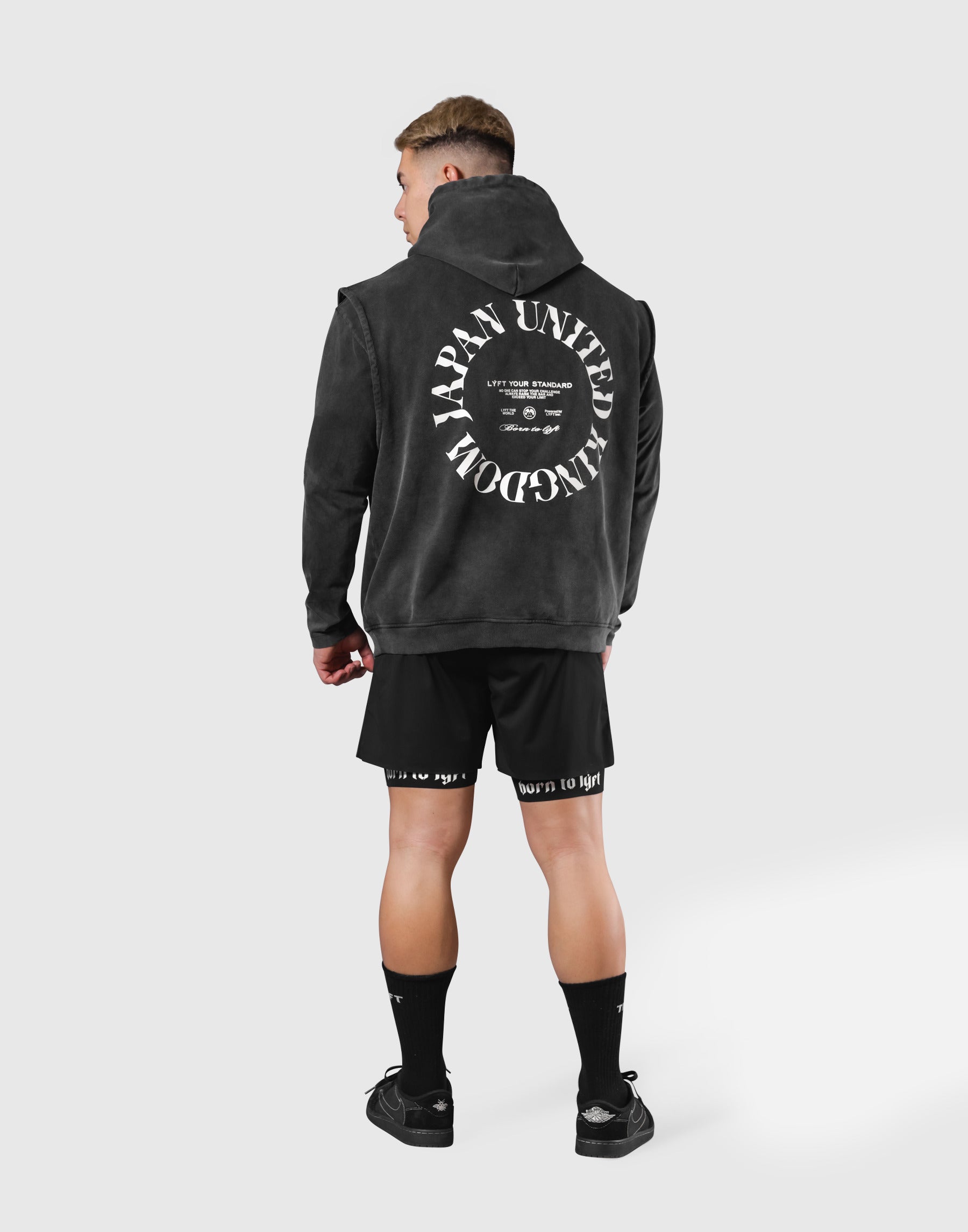JP × UK Ring Vintage Armhole Hoodie - Black – LÝFT
