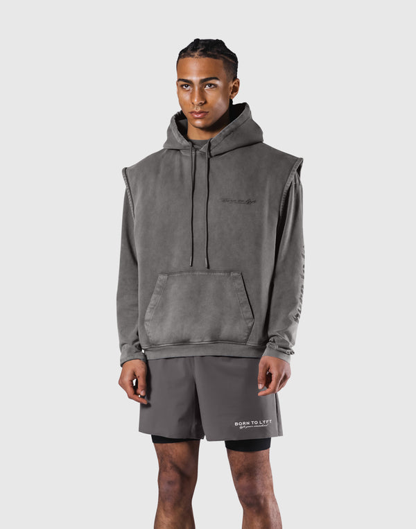 JP × UK Ring Vintage Armhole Hoodie - Grey – LÝFT
