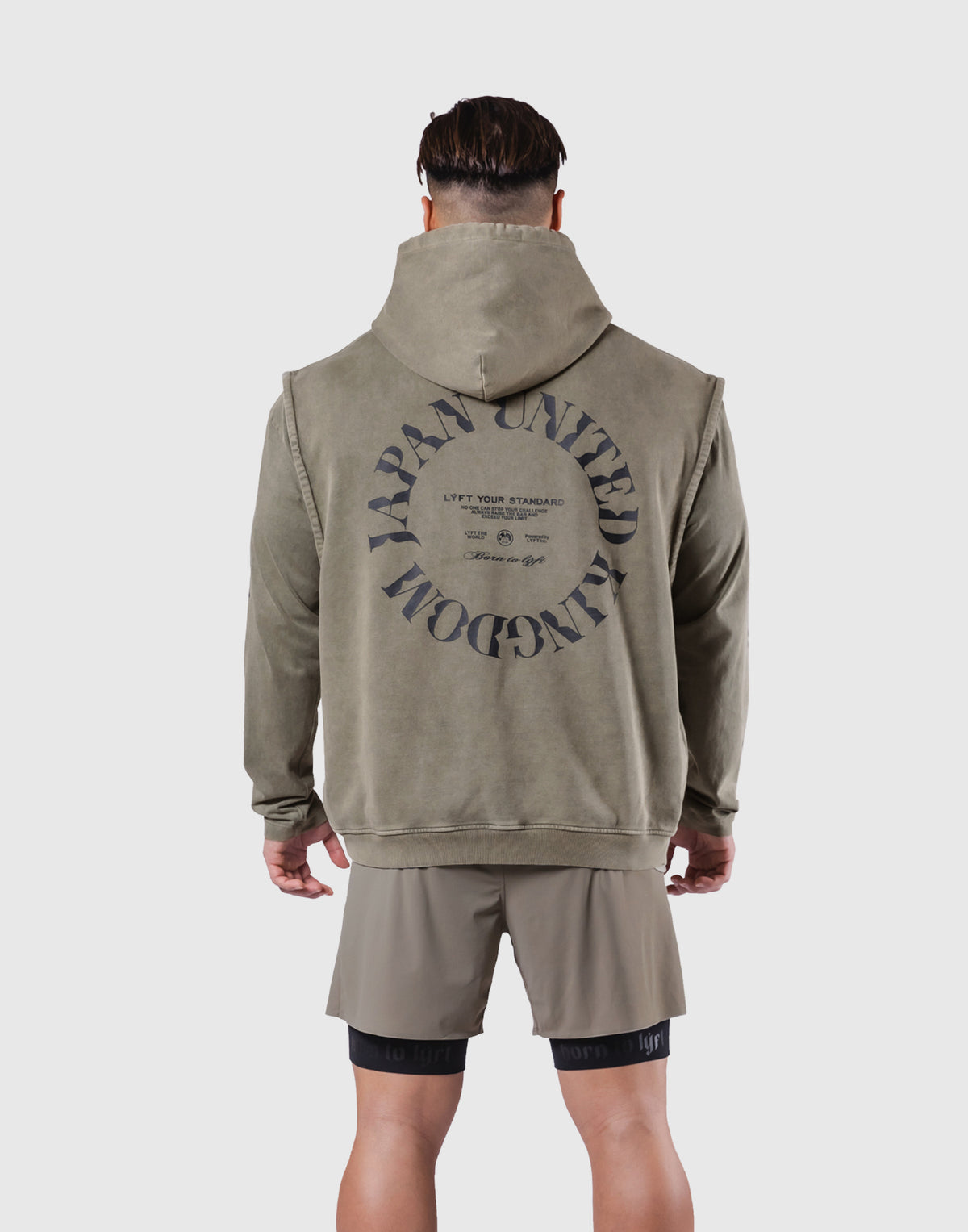 JP × UK Ring Vintage Armhole Hoodie - Khaki