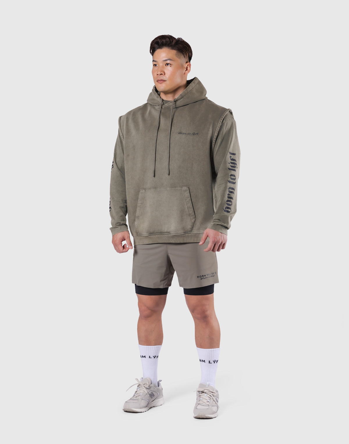 JP × UK Ring Vintage Armhole Hoodie - Khaki