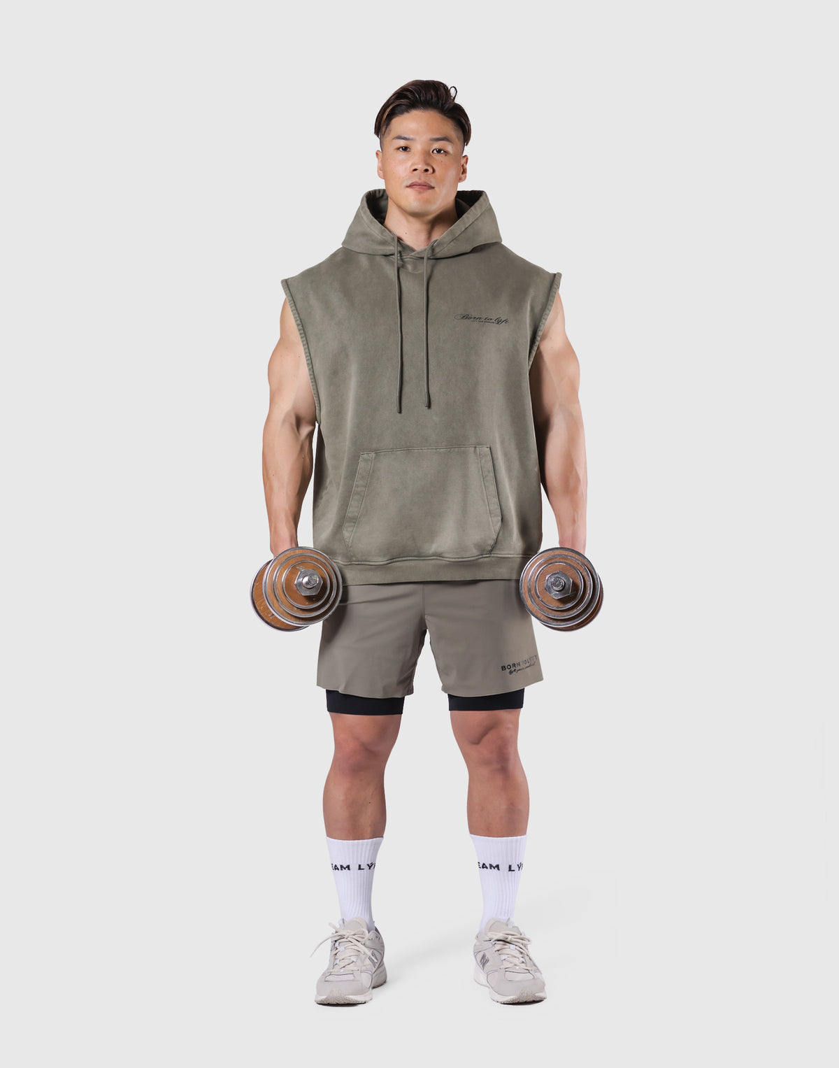 JP × UK Ring Vintage Armhole Hoodie - Khaki