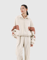 Loose Fit Zip Up Sweat Jacket 2 - Ivory