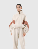 Loose Fit Zip Up Sweat Jacket 2 - Ivory