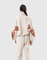 Loose Fit Zip Up Sweat Jacket 2 - Ivory