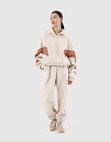 Loose Fit Zip Up Sweat Jacket 2 - Ivory