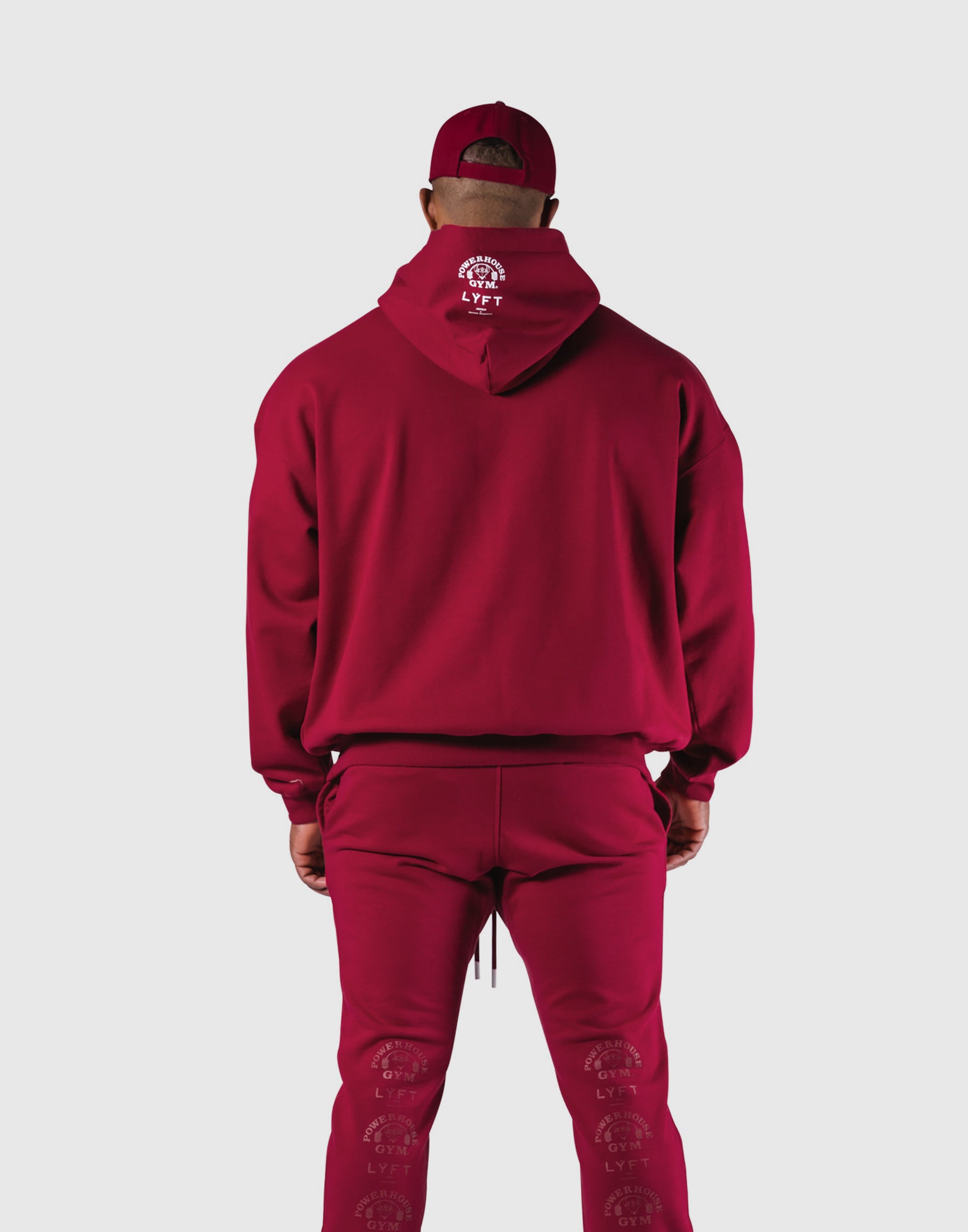 LÝFT × Power House Zip-Up Sweat Hoodie LÝFT × Power House Gym Oversized Sweat Hoodie - Red