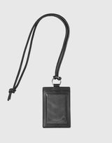 Leather Strap Card Holder - Black