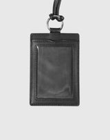 Leather Strap Card Holder - Black