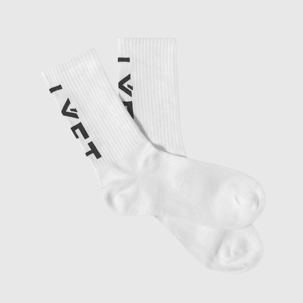 Calf LÝFT Logo Socks - White