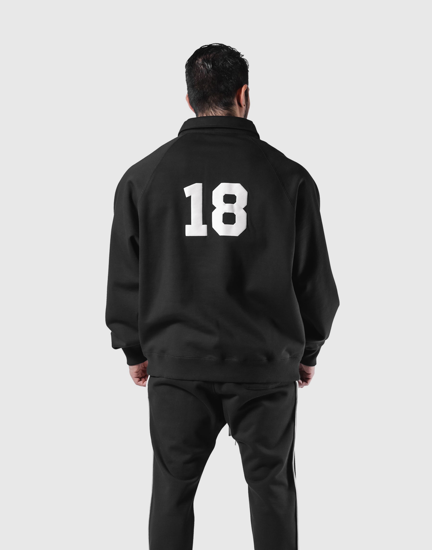 18 Logo Sweat Polo Shirt - Black – LÝFT