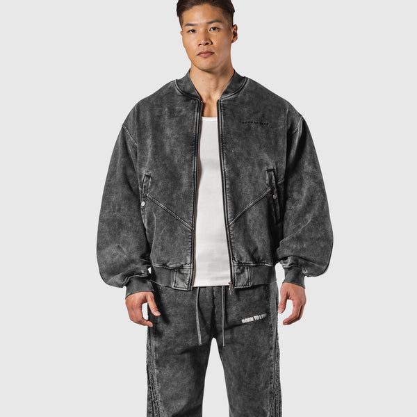 Vintage Sweat Bomber Jacket - Black – LÝFT